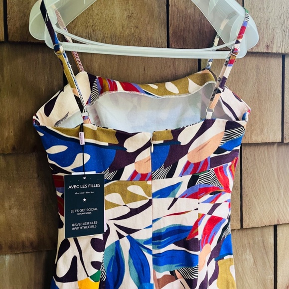 Anthropologie Women's Denim Printed Square-Neck Bodycon Mini Dress - Picture 12 of 15